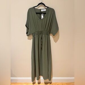 Boho Olive Green Maxi Dress